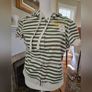 Massimo Short-sleeved Small Women's Green & White Hoodie